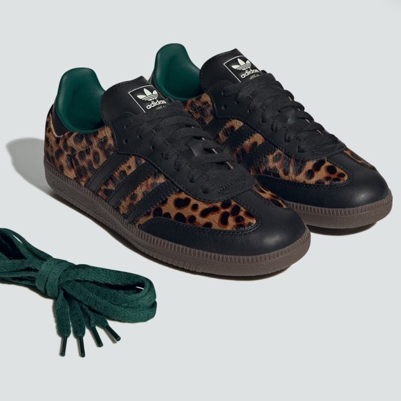 adidas Shoes - ADIDAS WOMENS SAMBA OG BLACK GREEN LEOPAR SIZE 7